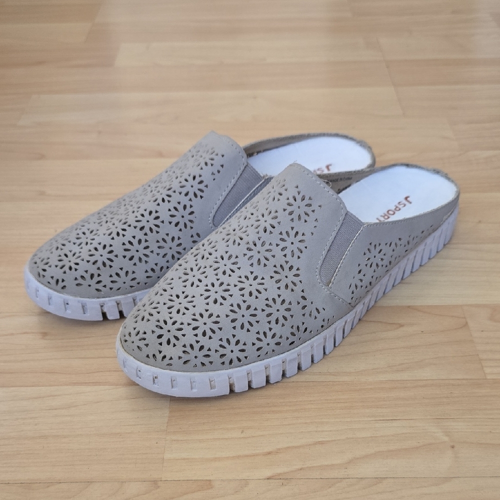 Jsport Ladies' Floral Mule Easy Slip Comfy Contoured Lightweight Shoes Size 8M